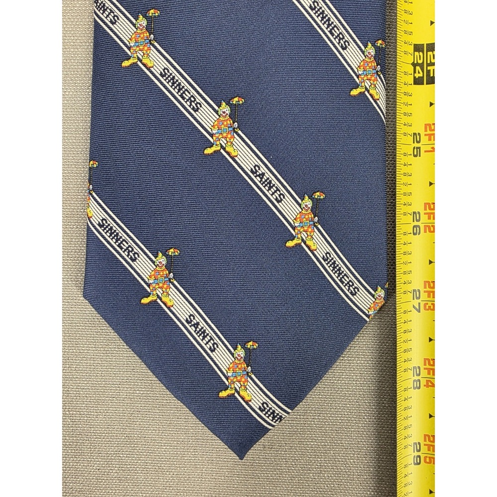 Vintage Circus Saints & Sinners Mens Tie Members Silk Stripe Clown
